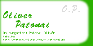 oliver patonai business card